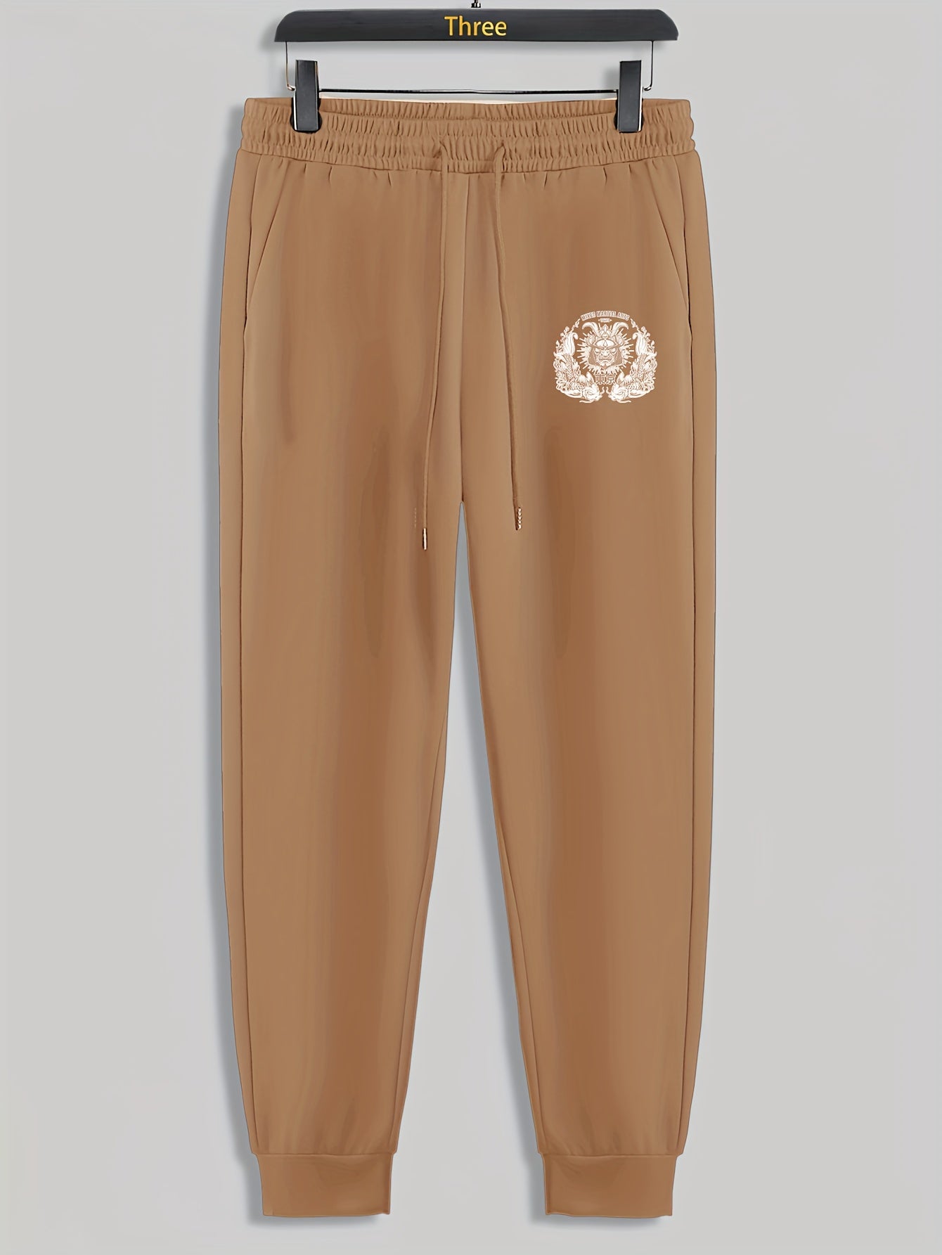 Lion Print Men's Pants Drawstring Sweatpants Casual Trousers