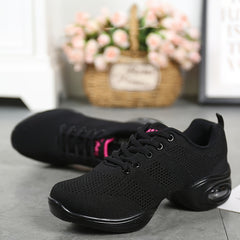 Women's Arch Support Lace-Up Dance Shoes with Air Cushion Mesh