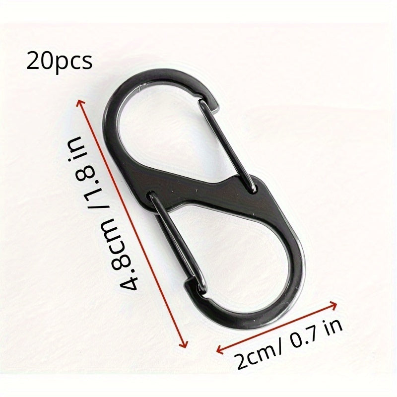 20 40pcs S Carabiner Buckle Mini Snap Hook for Fishing Camping Sports