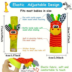Baby Wrist Bell Socks and Foot Set Bell Toys Cartoon Animal Wrist Bells