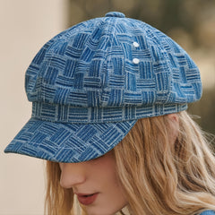 Winter Plaid Octagonal Hats Fall Painter Cap Newsboy Cap for Women and Men