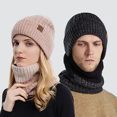 Knit Beanie Hat & Scarf Set for Winter - Warm & Thick - Perfect Gift
