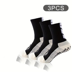 Men's Non Slip Grip Mid-Calf Football Sports Socks