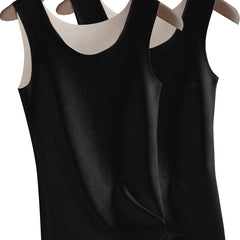 2pcs Solid Thermal Underwear Sleeveless Top