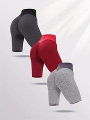 Bubble Jacquard Shorts High Waist Butt Lifting Yoga Shorts