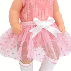 Pink Polka Dot Doll Outfit for 17 inch Dolls