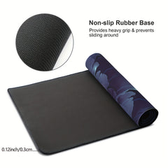Lotus Floral Flower Textured Mouse Pad 35.4in X 15.7in Non-Slip Rubber Base