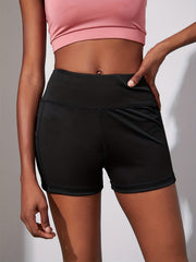 4pcs Women's High Stretch Yoga Sports Shorts With Side Pocket
