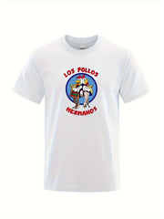 Chicken Brothers Men's Graphic Crew Neck Tshirt for Summer