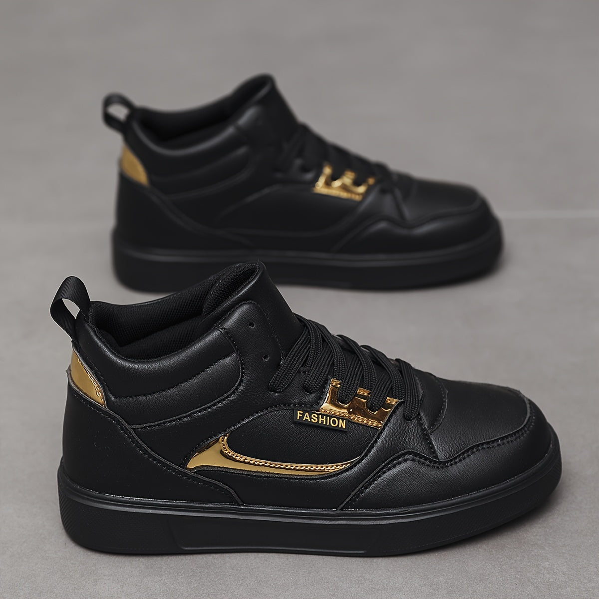 Casual Faux Leather High Top Skate Shoes