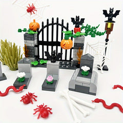 Halloween Building Blocks Tomb Bat Spider Pumpkin Tree Compatible Toy