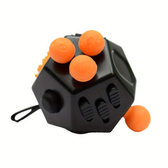 12 Sides Fidget Toys Stress Relief Dice Antistress Cube Toy Orange Yellow