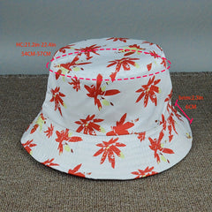 Maple Leaf Print Bucket Hat Outdoor Sun Protection Hat