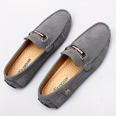 Men's Metallic Decor Loafer Shoes Non slip Driving Shoes