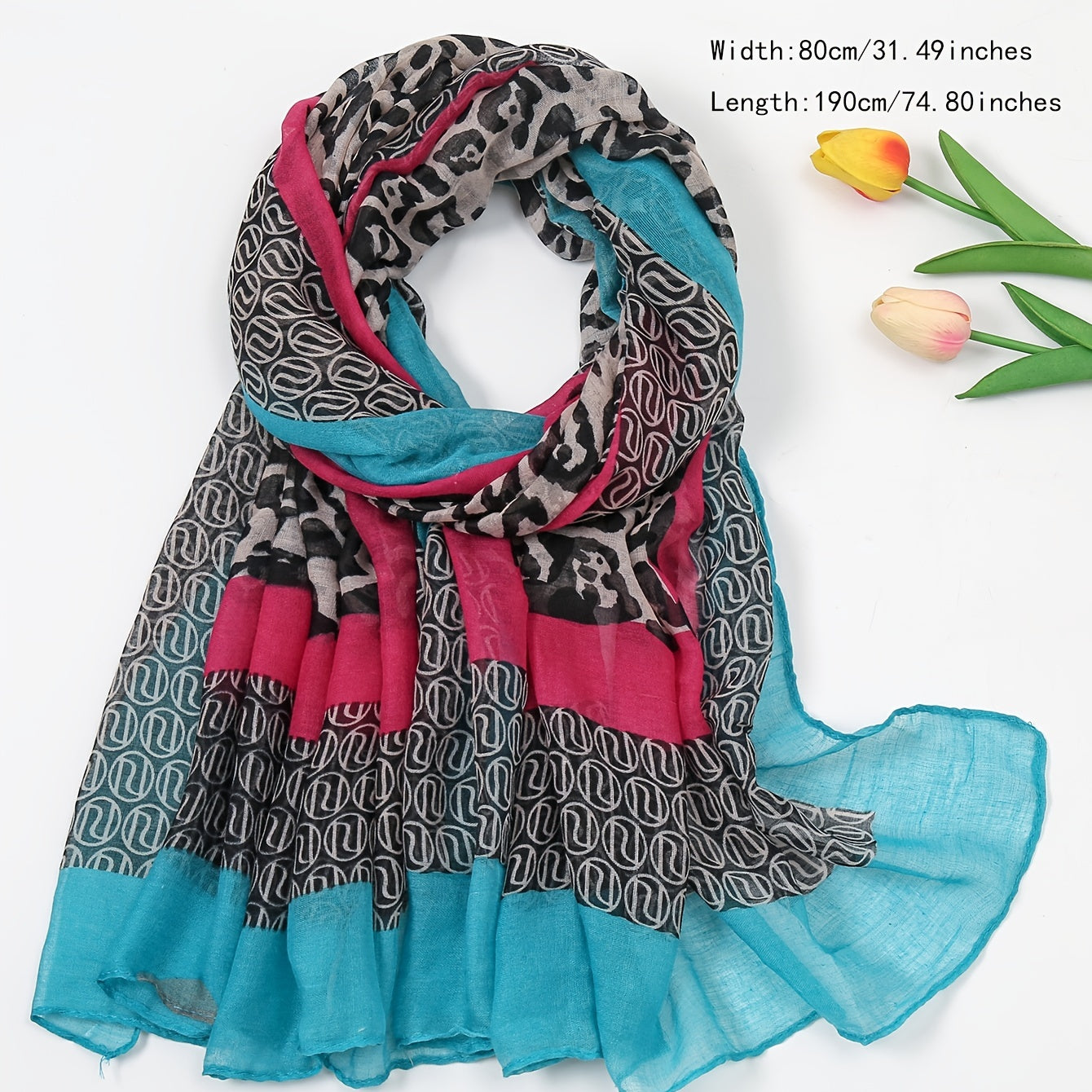 Vintage Print Thin Scarf Shawl Beach Towel Yarn Scarf Casual Sunscreen Large