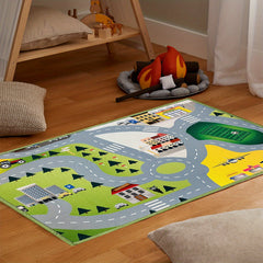 City Street Map Kids' Rug With Roads Kids Rug Play Mat For Boy Girl Nursery