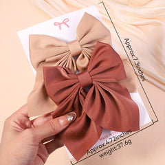 Baby Girls Hair Clips 2pcs Big Bow Headwear Accessories