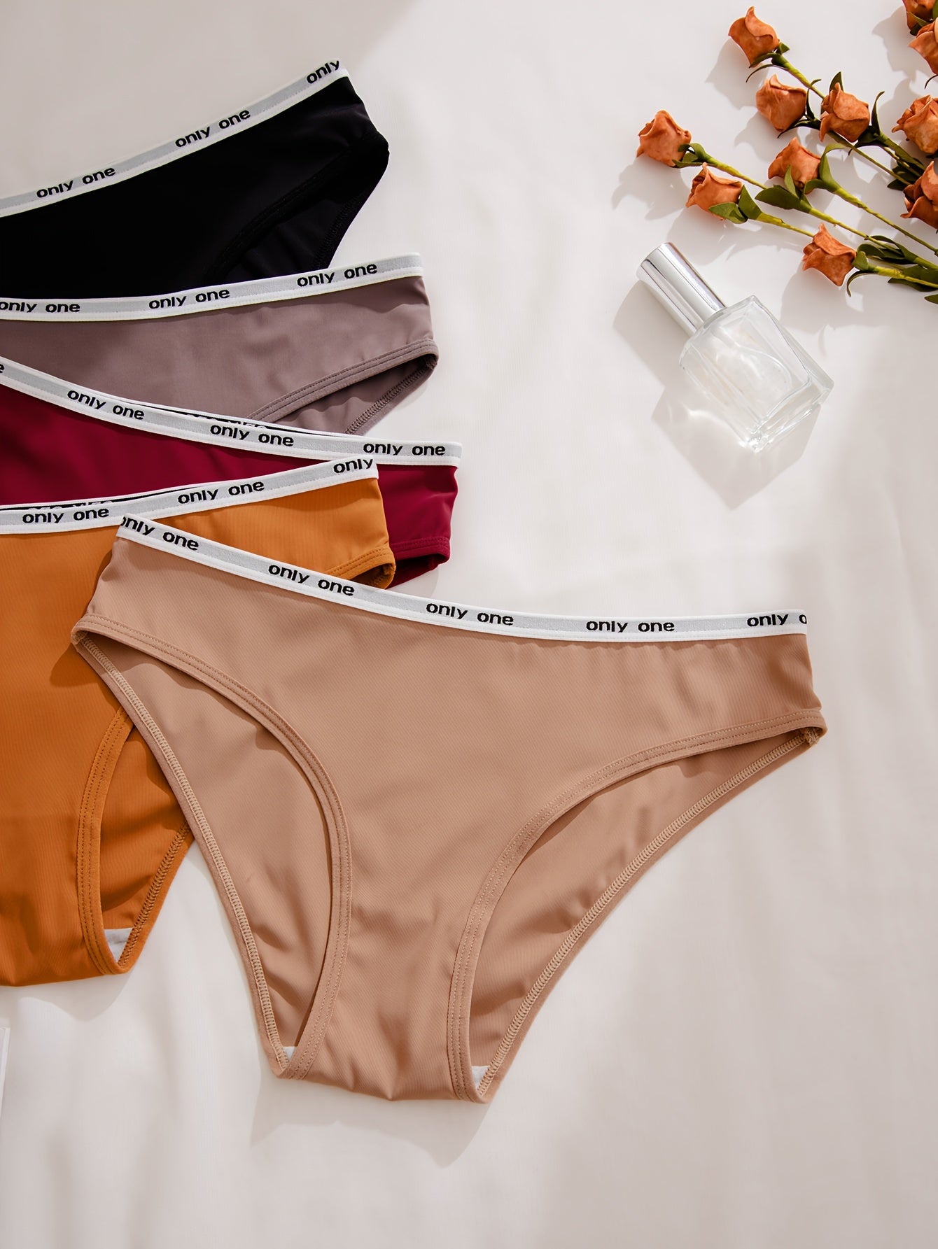5 Pcs Letter Print Bikini Panties Women's Lingerie & Underwear