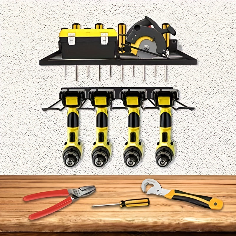 2-Layer Power Tool Organizer Wall Mount - Tool Rack Storage