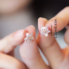 Rhinestone Snowflake Stud Earrings