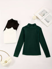 Women's Long Sleeve Solid Base Layer Top for Fall & Winter