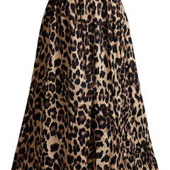 Leopard Print High Rise Maxi Skirt