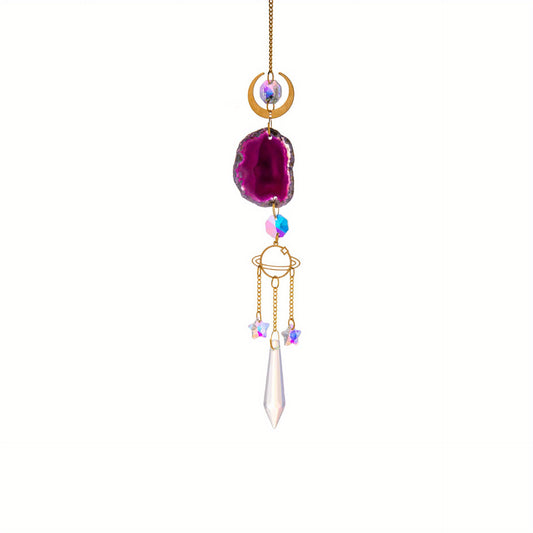 6pcs Agate Slice Suncatchers Crystal Prisms Wind Chimes Ornaments
