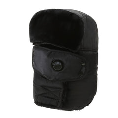 Men's Trapper Cap With Face Cover Winter Thickened Velvet Hat