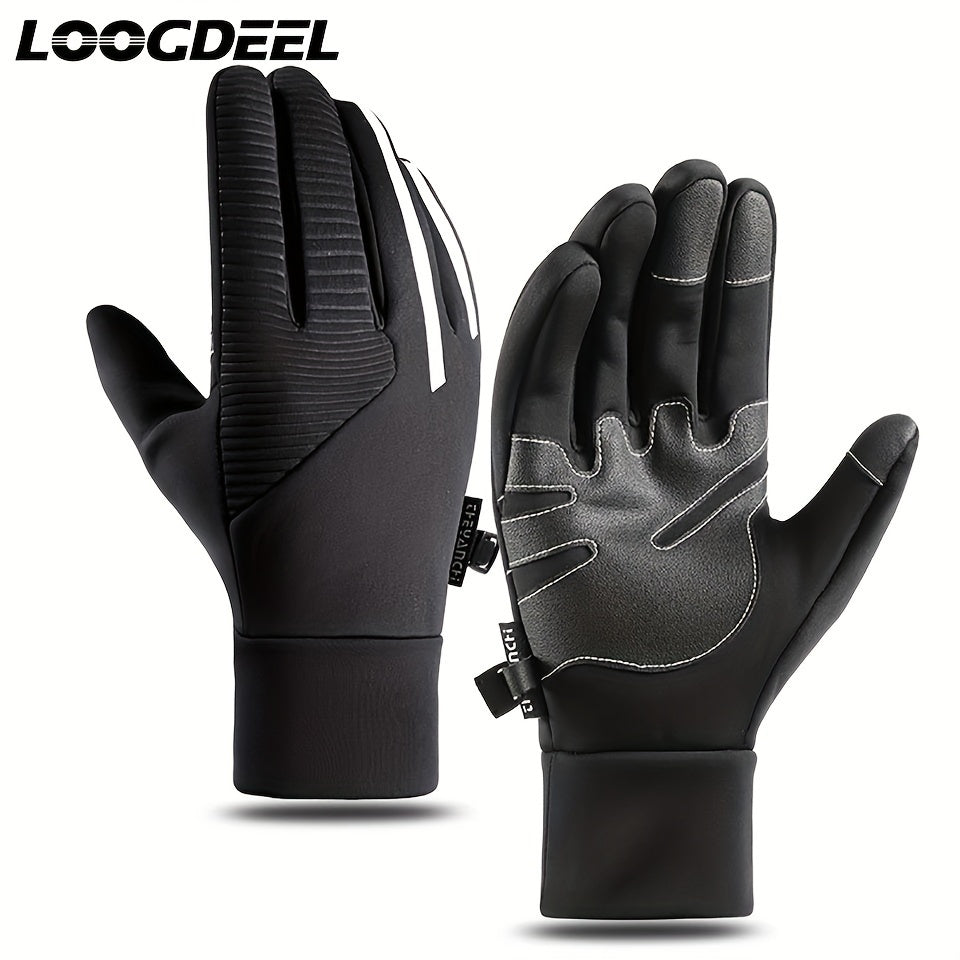 Winter Cycling Gloves Waterproof Non-slip Touchscreen Plush Windproof