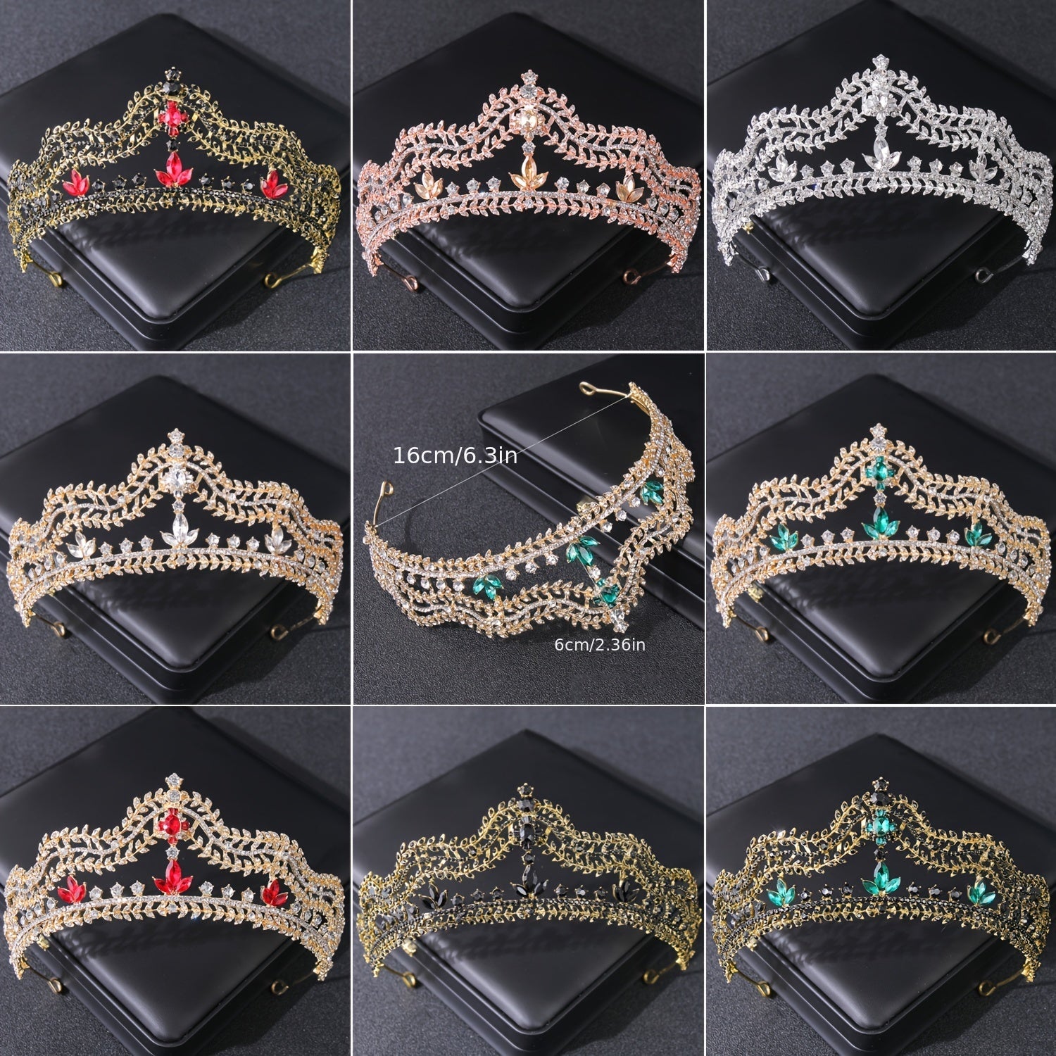 Vintage Crystal Rhinestone Princess Prom Big Tiara Crown Diadems