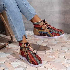 Geometric Print Snow Boots for Women Warm and Comfortable