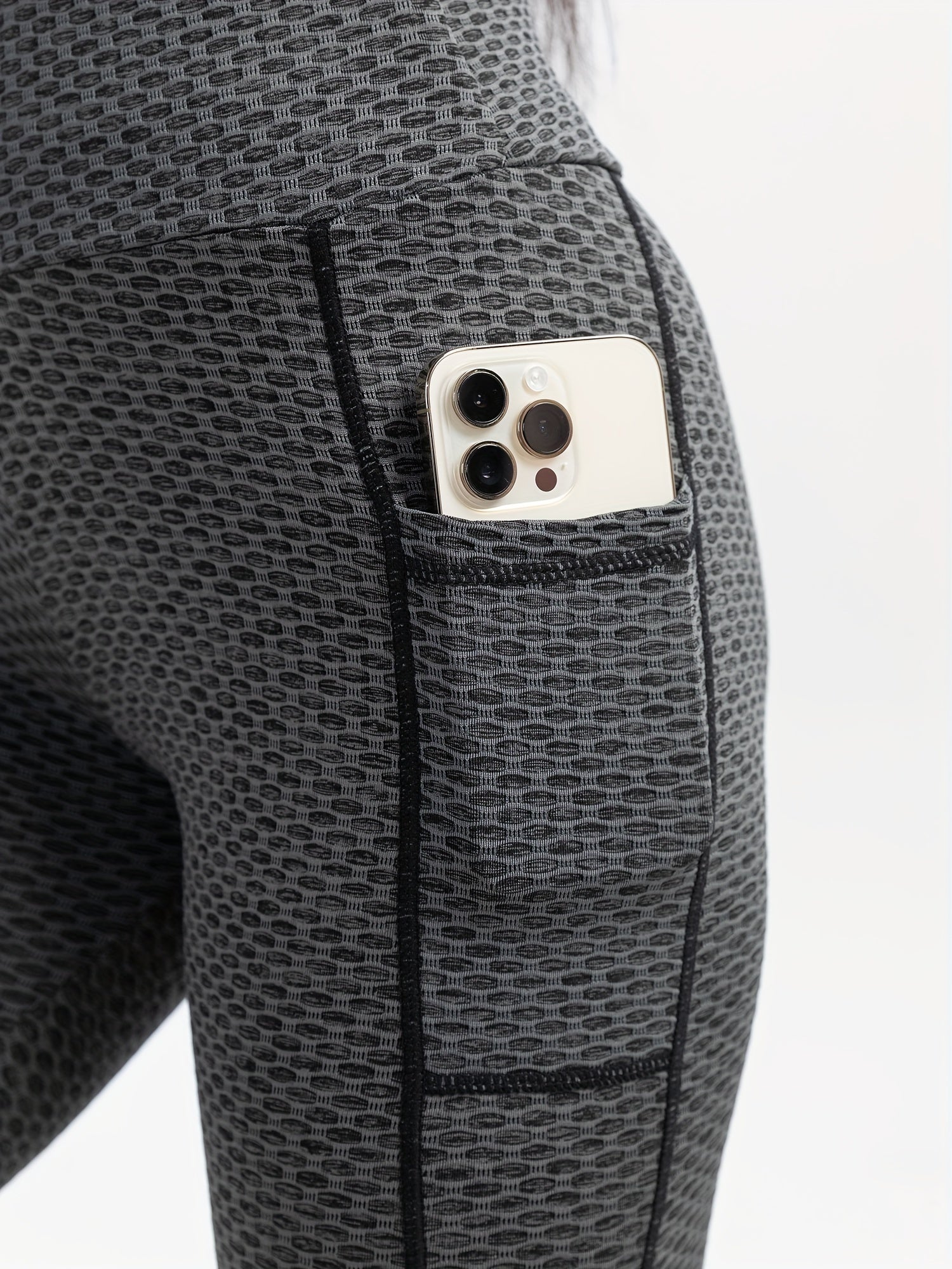 Women's Gray and Spliced Leggings for Yoga Running Fitness