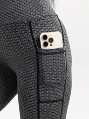 Women's Gray and Spliced Leggings for Yoga Running Fitness