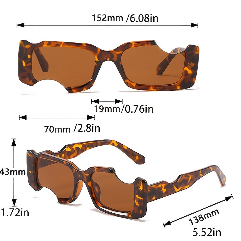 Y2K Irregular Rectangular Sunglasses Women's Narrow Frame UV Protection