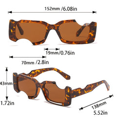 Y2K Irregular Rectangular Sunglasses Women's Narrow Frame UV Protection