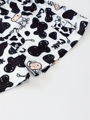 Cow Print Pajama Set Tank Top & Shorts Women's Sleepwear