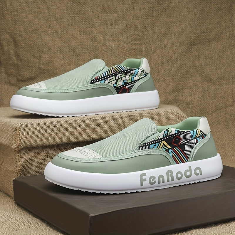 Men's Canvas Slip-on Sneakers Soft Sole Walking Shoes