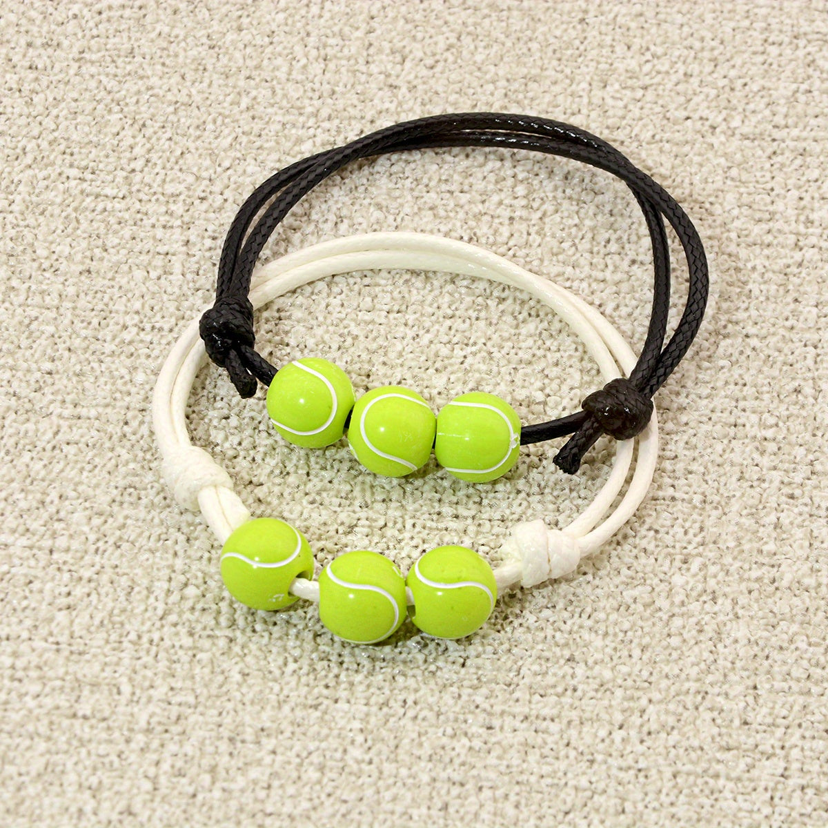 Wax Thread Tennis Charm Bracelet Set For Boys