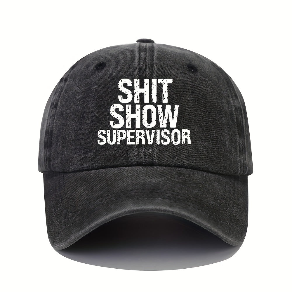 Funny Letter Print Baseball Cap Vintage Curved Brim Couple Outdoor Sports Hat