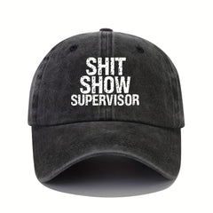 Funny Letter Print Baseball Cap Vintage Curved Brim Couple Outdoor Sports Hat