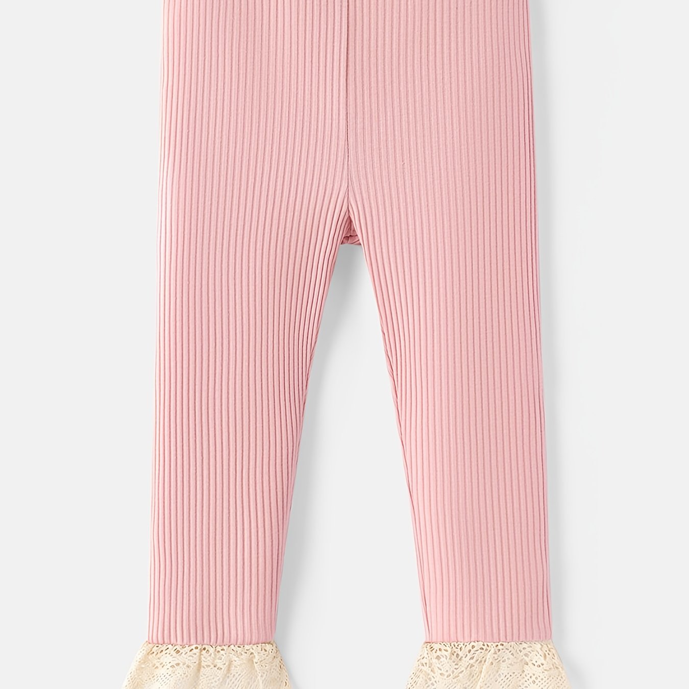 Baby Girl's Ribbed Knit Leggings Lace Up Trousers