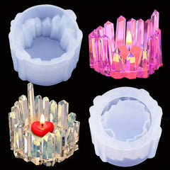 Crystal Candle Holder Resin Mold for DIY Jewelry Storage Box Crafts