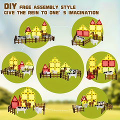 30pcs Magnetic Toy Set Farm Animal Theme Interactive with Family Fun