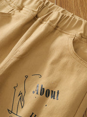 Boys Teen Graffiti Elastic Waist Pants for Spring Fall