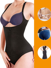 Zipper Waist Trainer Slim Bodysuit Women's Activewear