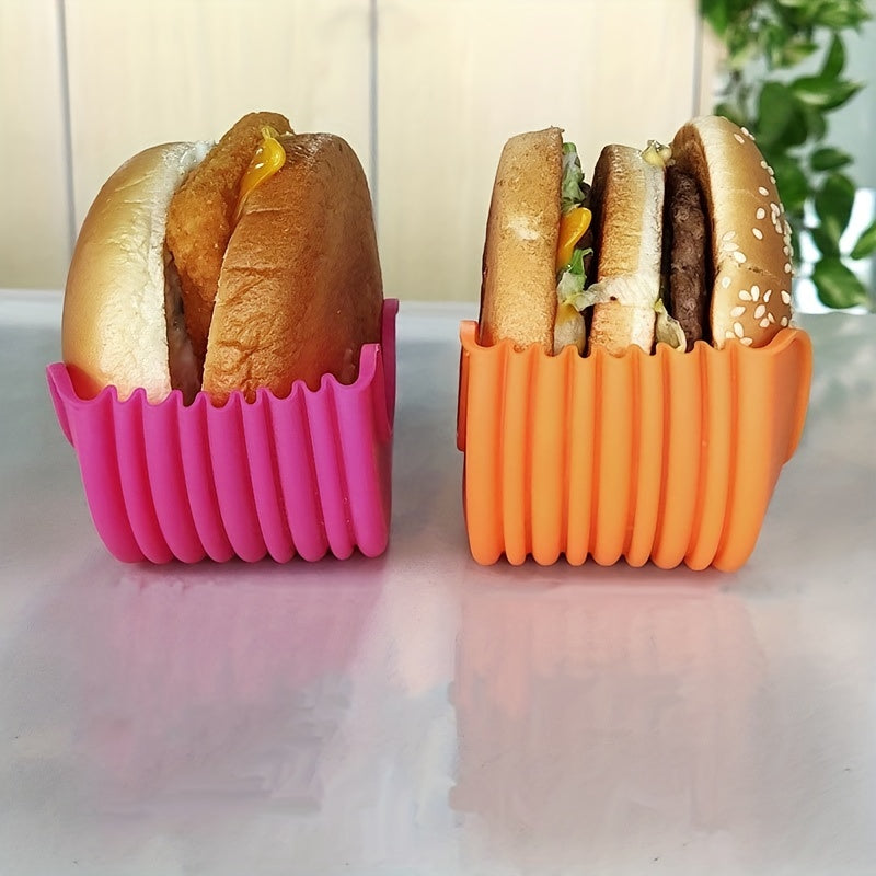 Silicone Hamburger Clip Anti-fall Holder Washable Telescopic Rack