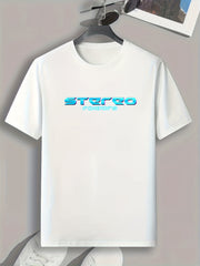Letter Pattern Print Men's Sports T-shirt