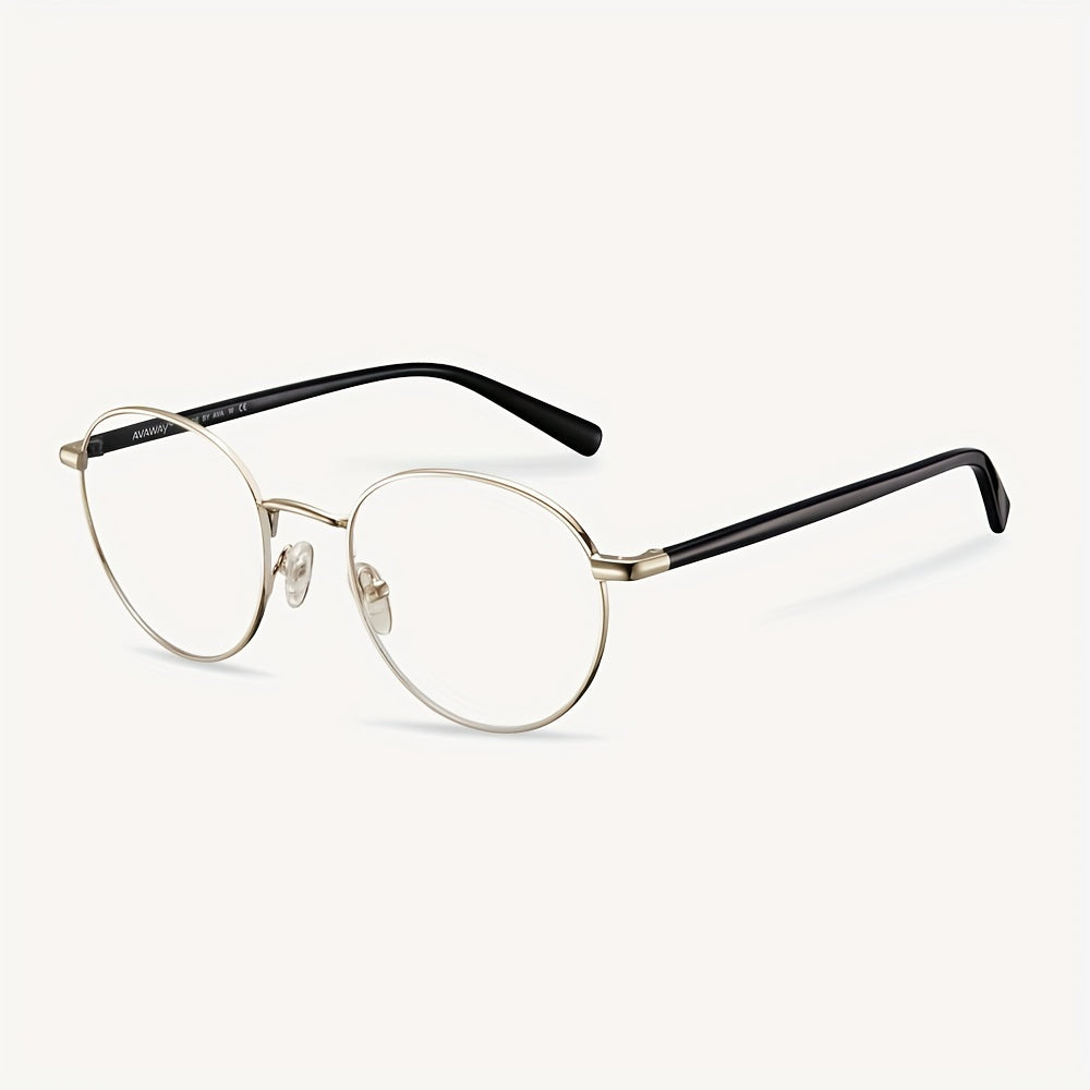 Men's Light Block Round Frame Glasses