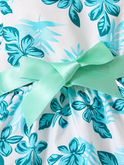 Baby Girls Leaf Graphic Print Belted Dress