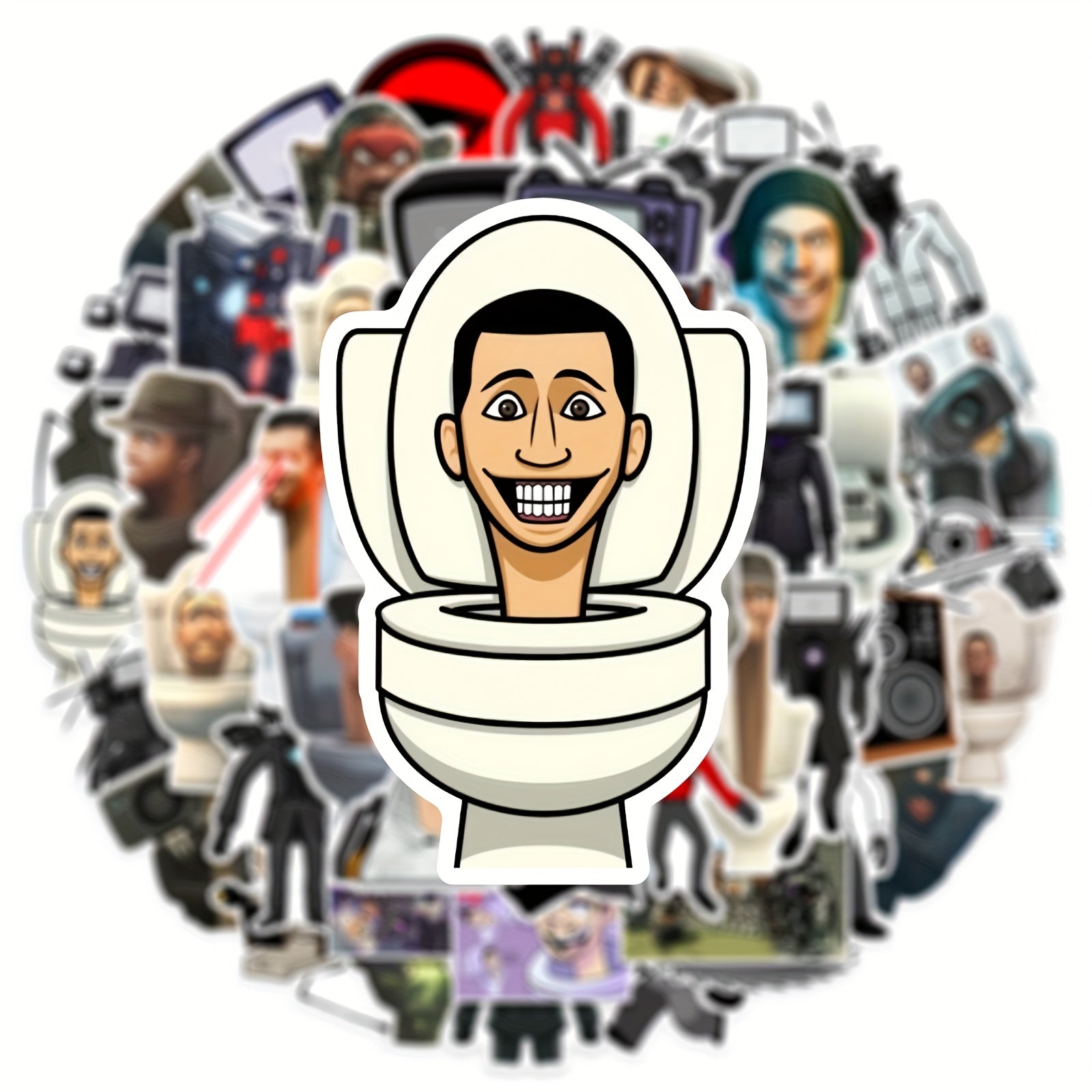 50pcs Toilet Man Series Phone Case Stickers Waterproof Decoration DIY
